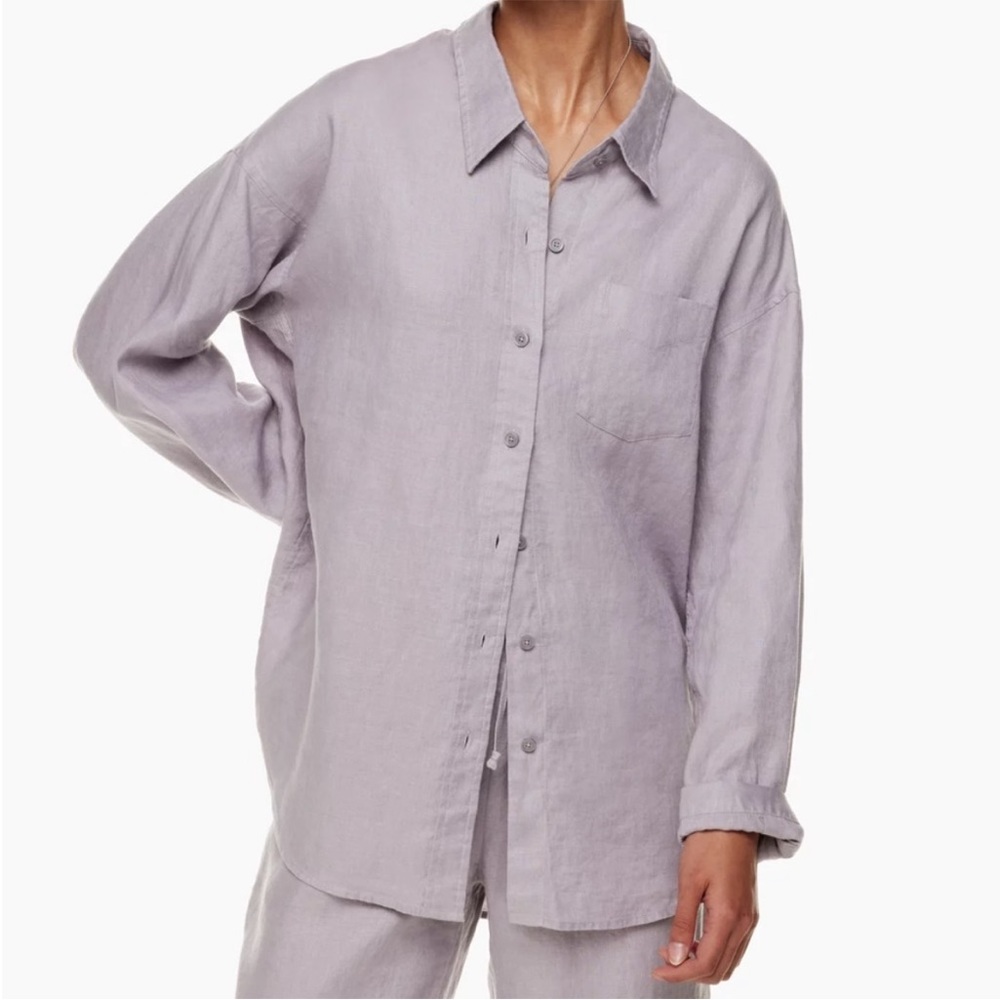 Wilfred Lavender linen Button Down Shirt